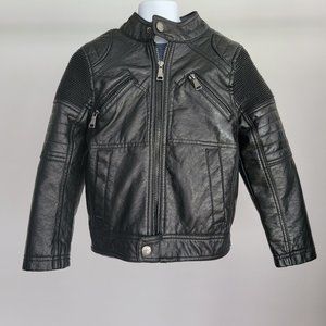 Urban Republic Boys Black Faux Leather Jacket Size 5-6